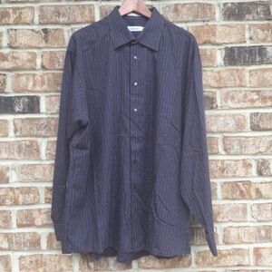 Calvin Klein Striped Button Down Shirt 18 34/35